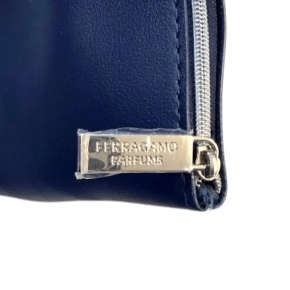 Salvatore Ferragamo Parfums Navy Cosmetic Travel Pouch Air India EUC